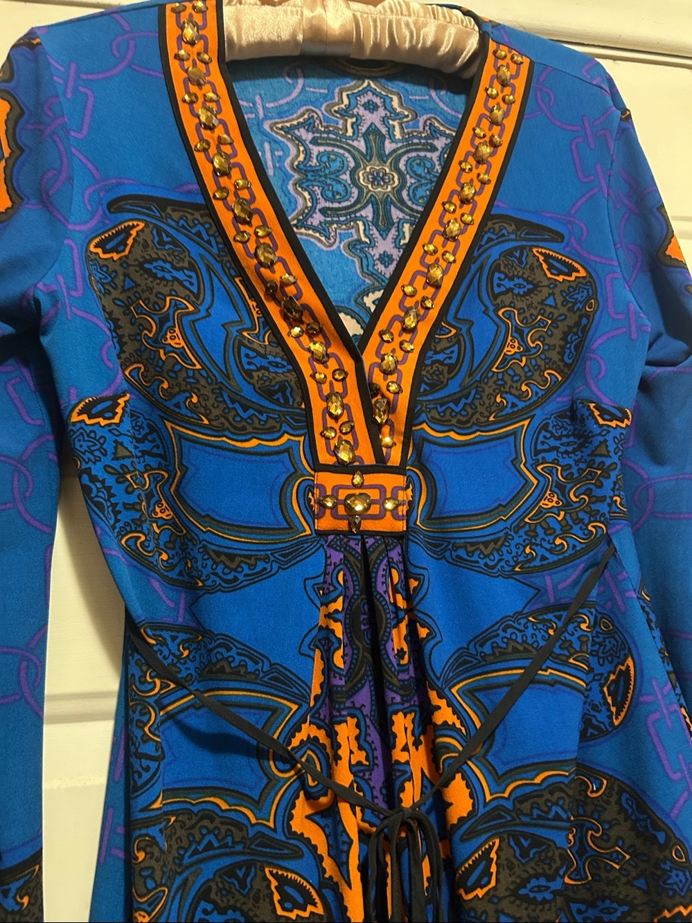Hale Bob Womens Dress Sz S Modern Feminie Abstract Low Cut Deep V neck ARTSY
